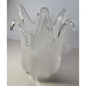 Murano Ocean Sea Splash  White  GLASS VASE